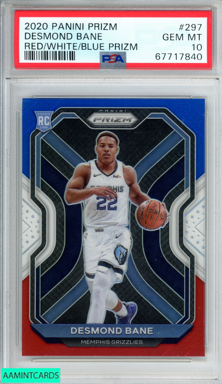 2020 PANINI PRIZM DESMOND BANE #297 RED WHITE BLUE PRIZM ROOKIE RC PSA 10  GEM MT 67717840