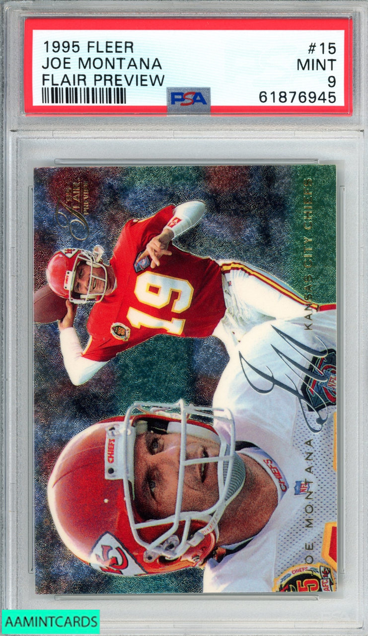 1995 FLEER FLAIR PREVIEW JOE MONTANA #15 KANSAS CITY CHIEFS HOF