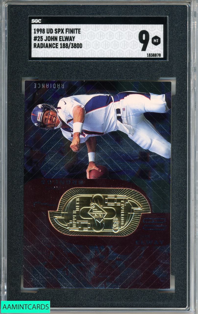 1998 UPPER DECK SPX FINITE JOHN ELWAY #25 RADIANCE 188 OF 3800 SGC 9 MT  1838878 - AA Mint Cards