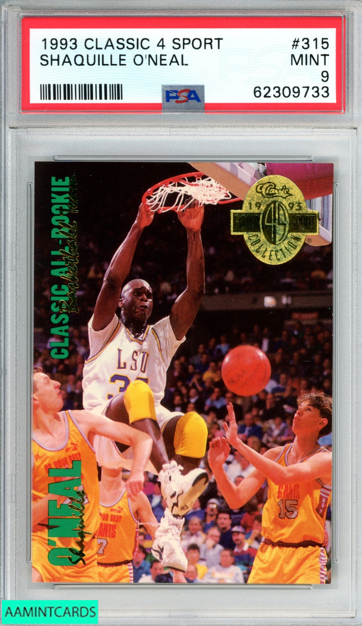 1993 CLASSIC 4 SPORT SHAQUILLE ONEAL #315 LSU ORLANDO MAGIC HOF
