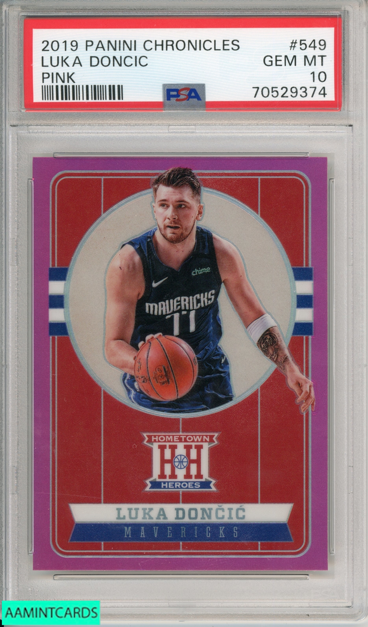 2019 PANINI CHRONICLES LUKA DONCIC #549 PINK MAVERICKS PSA 10 GEM