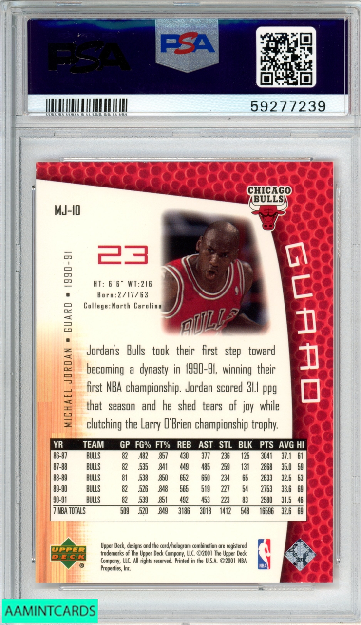2001 UPPER DECK MJS BACK MICHAEL JORDAN #MJ-10 CHICAGO BULLS HOF