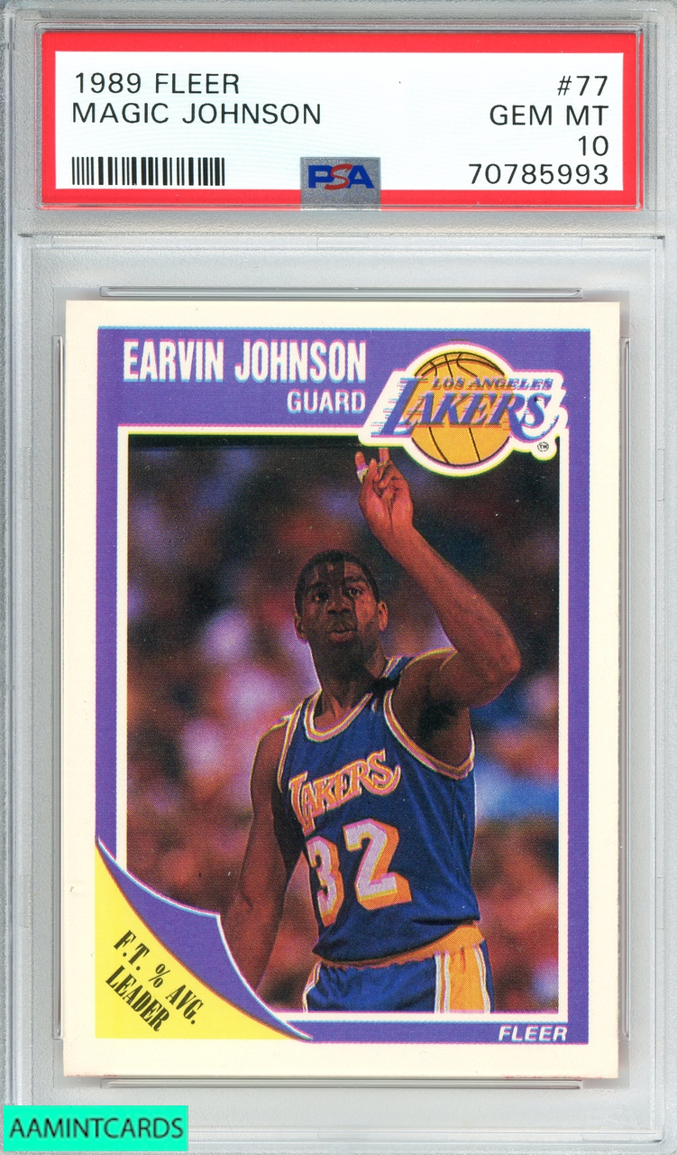 1989 FLEER MAGIC JOHNSON #77 LOS ANGELES LAKERS HOF PSA 10 GEM MT 70785993