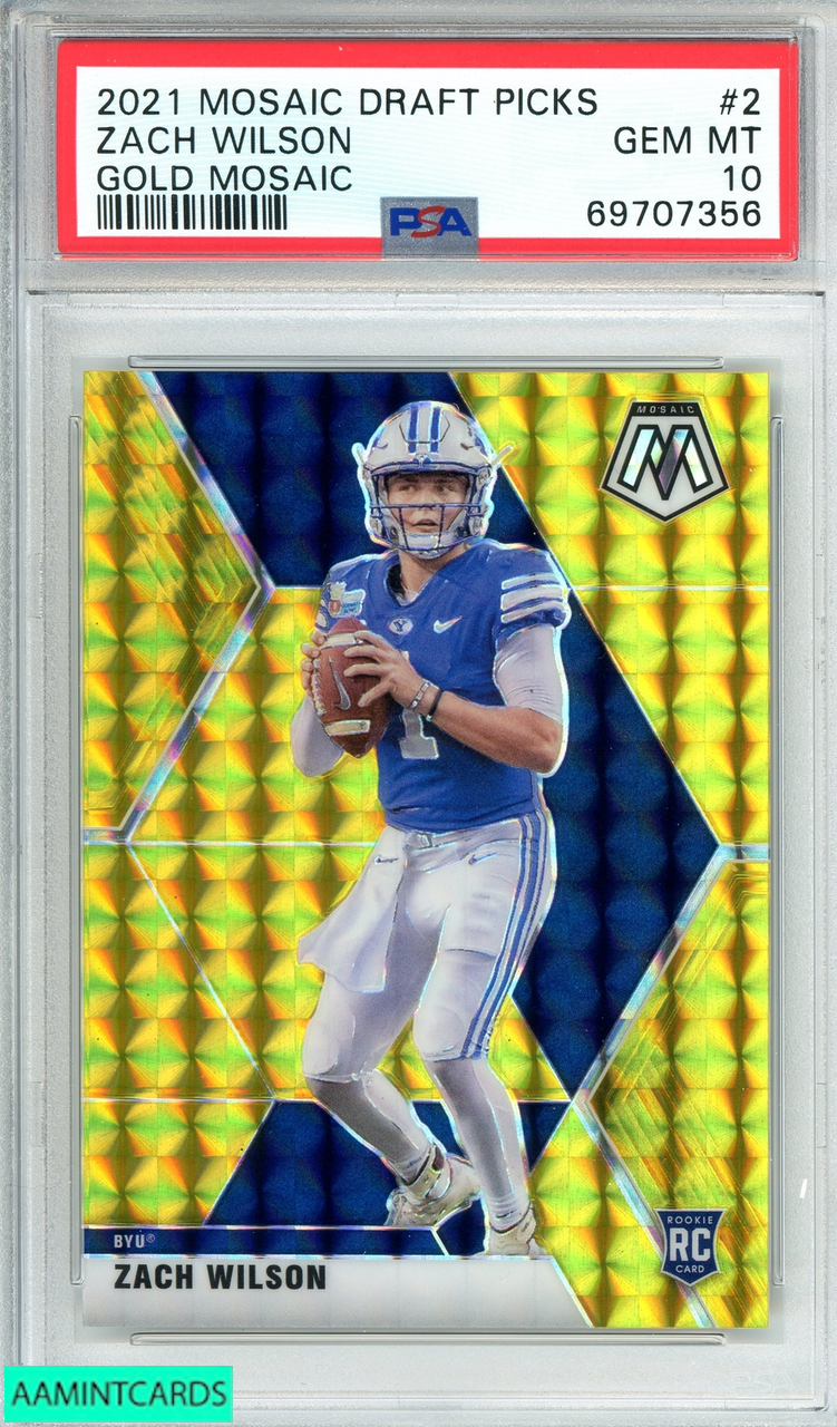2021 PANINI MOSAIC DP ZACH WILSON #2 GOLD MOSAIC 2 OF 10 ROOKIE RC