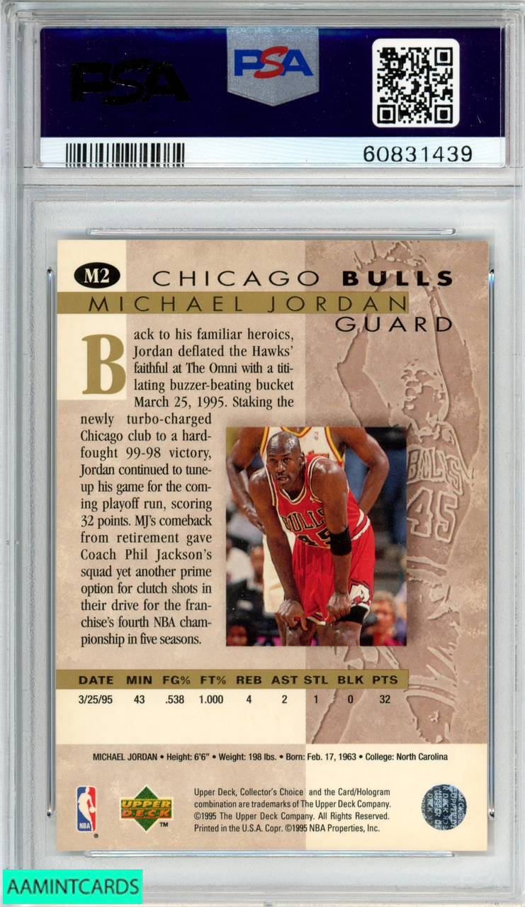 Michael Jordan 1995-96 Upper Deck Collector's Choice He's Back  #M2 NBA HOF Bulls