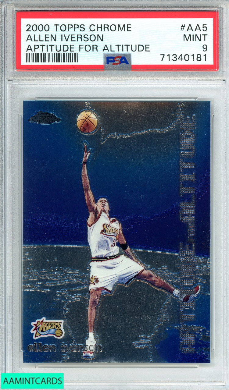 2000 TOPPS CHROME ALLEN IVERSON #AA5 APTITUDE FOR ALTITUDE PSA 9