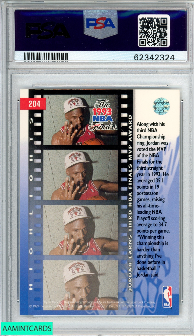 1993-94 Upper Deck #204 Michael Jordan FIN NBA Basketball Trading Card  Chicago Bulls