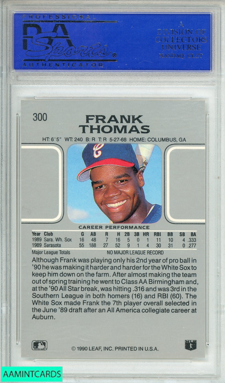 Sold at Auction: 1990 Topps Frank Thomas #414 Porcelain Rookie