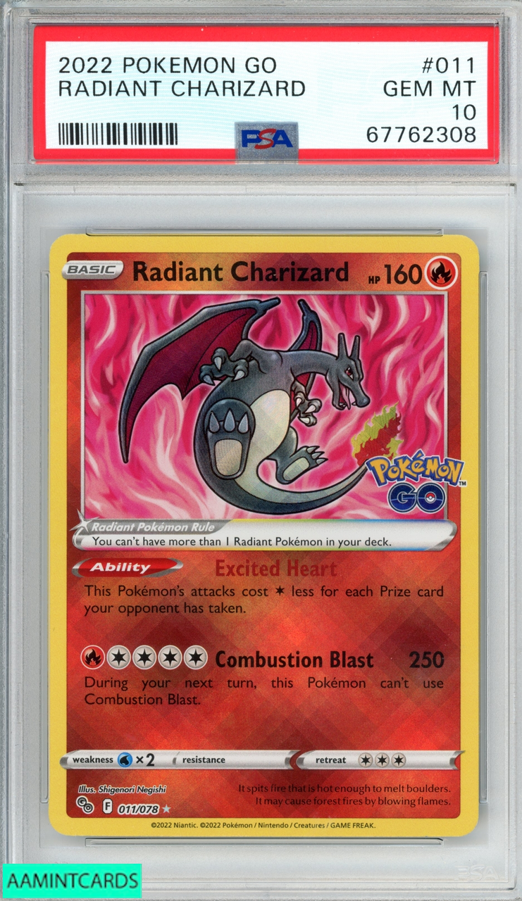 2022 POKEMON GO RADIANT CHARIZARD #011 PSA 10 GEM MT 67762308 - AA Mint  Cards