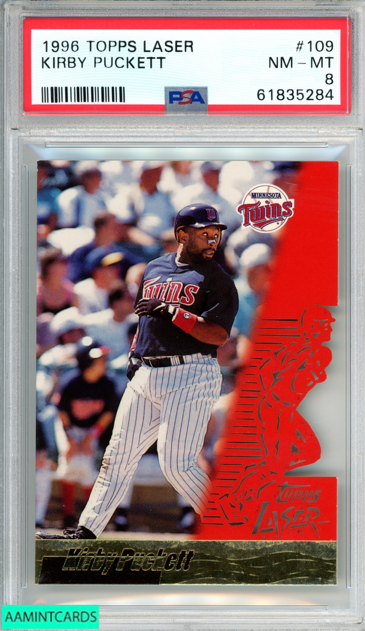 1996 TOPPS LASER KIRBY PUCKETT #109 MINNESOTA TWINS HOF PSA 8 NM