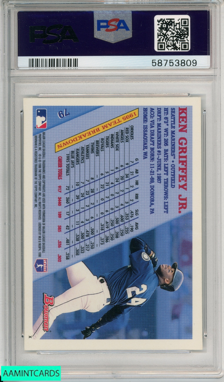 1996 METAL UNIVERSE TITANIUM KEN GRIFFEY JR #3 SEATTLE MARINERS HOF PSA 8  NM-MT 55675145 - AA Mint Cards