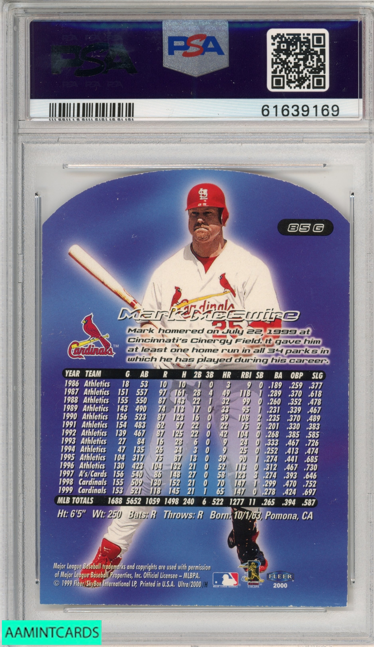 2000 ULTRA GOLD MEDALLION MARK MCGWIRE #85G ST LOUIS CARDINALS PSA 8 NM-MT  61639169 - AA Mint Cards