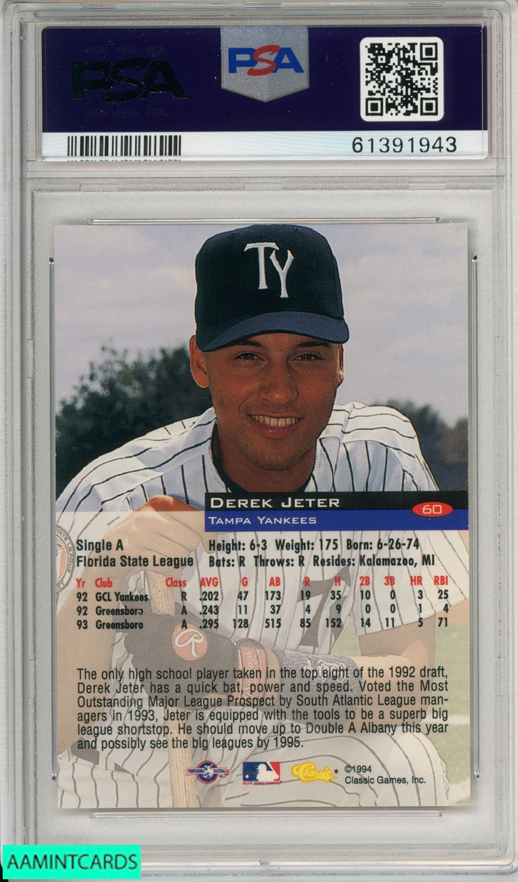 Derek Jeter Signed 1994 Upper Deck Minor League #185 RC with