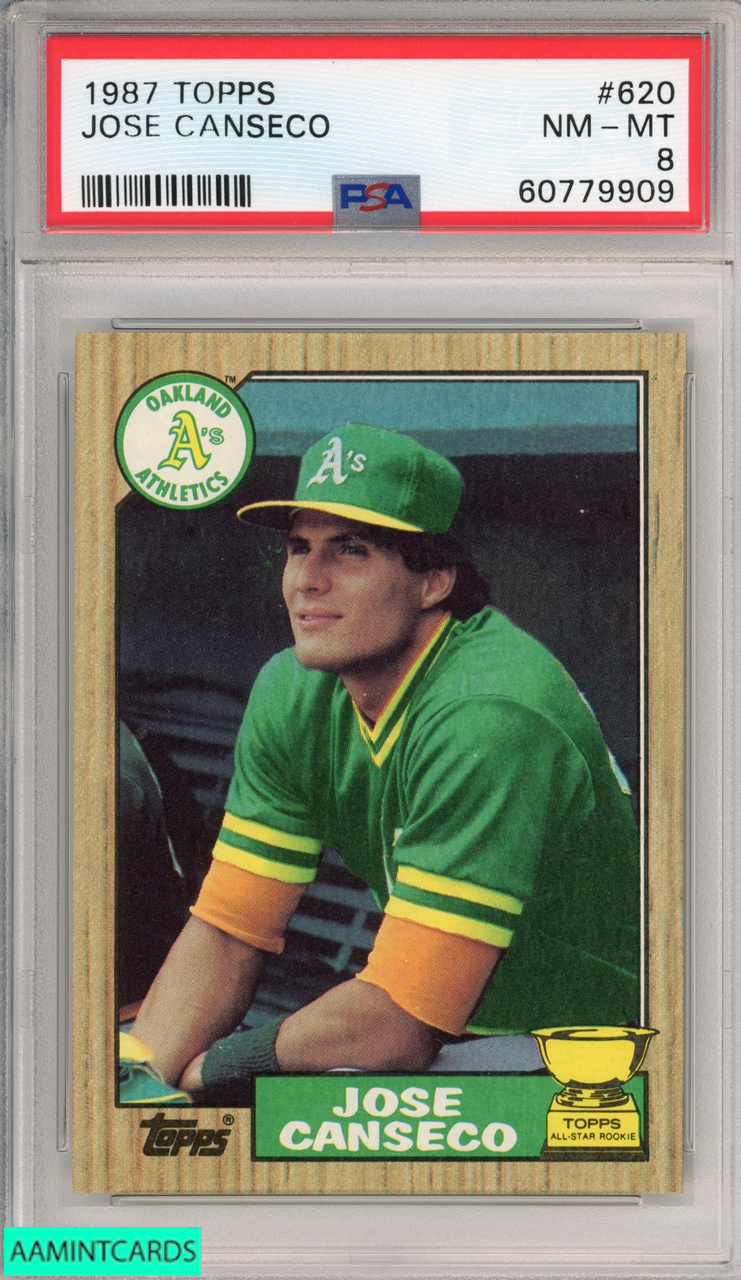 1987 TOPPS JOSE CANSECO #620 OAKLAND ATHLETICS PSA 8 NM-MT