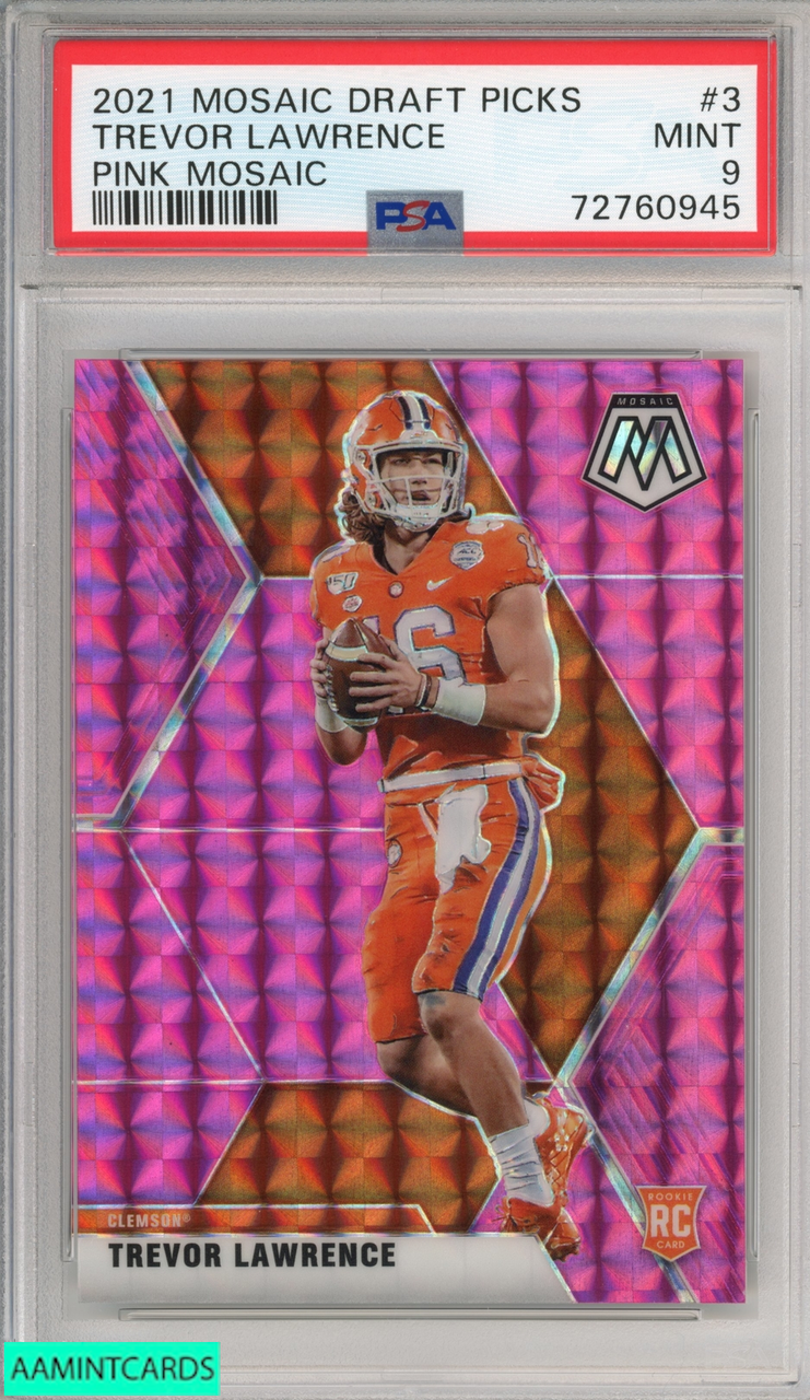 2021 PANINI MOSAIC DRAFT PICKS TREVOR LAWRENCE #3 PINK 23 OF 25 RC