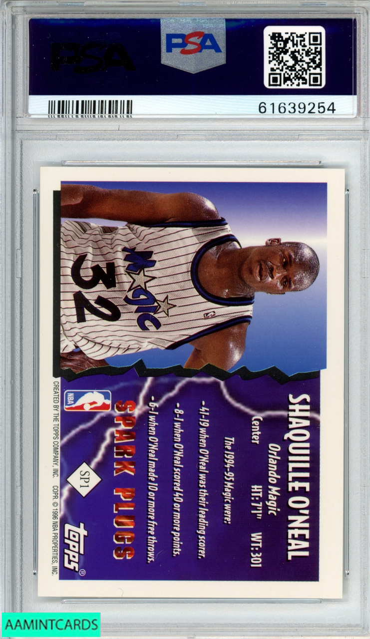 1995 TOPPS SPARK PLUGS SHAQUILLE ONEAL #SP1 ORLANDO MAGIC HOF PSA