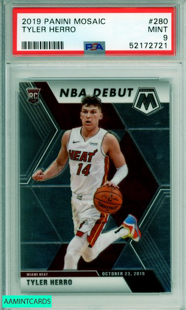 2019 PANINI MOSAIC TYLER HERRO #280 ROOKIE MIAMI HEAT RC PSA 9