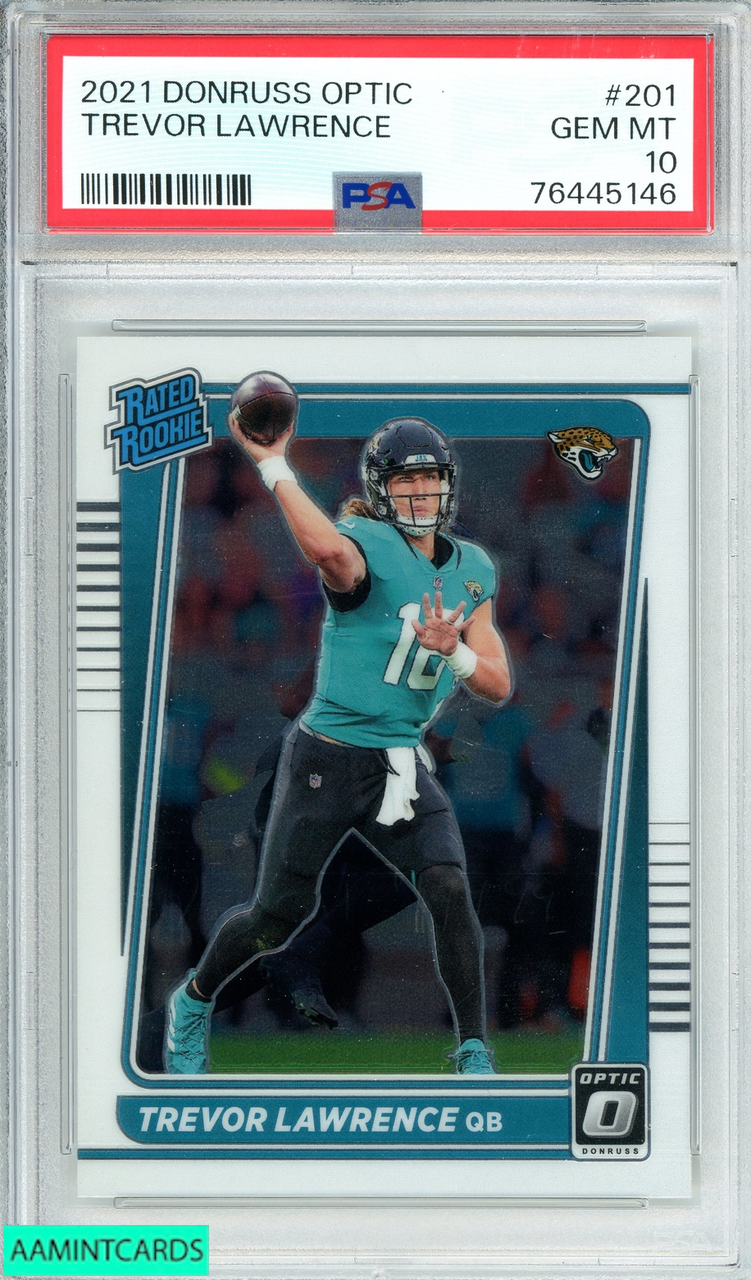 2021 PANINI DONRUSS OPTIC TREVOR LAWRENCE #201 ROOKIE RC PSA 10 GEM MT  76445146