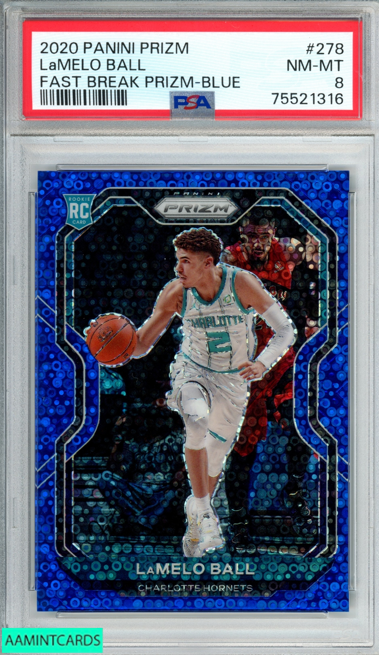 2020 PANINI PRIZM LAMELO BALL #278 FAST BREAK BLUE 42 OF 175