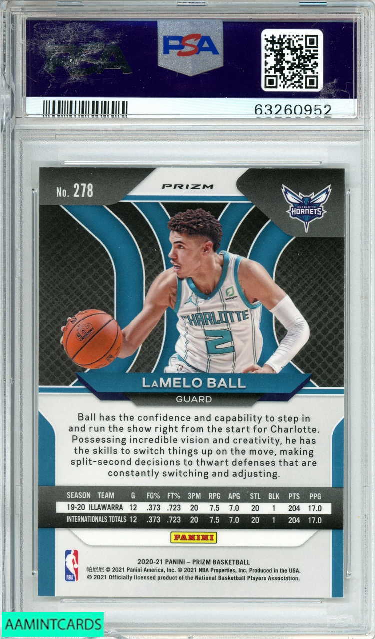 LAMELO BALL PRIZM ROOKIE CARD JERSEY #1 CHARLOTTE HORNETS RC 2020 Prizm  Draft rc