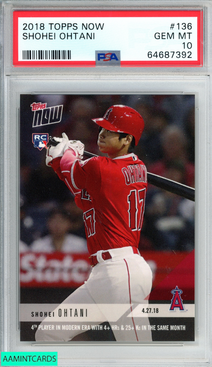 2018 TOPPS NOW SHOHEI OHTANI #136 ROOKIE RC LOS ANGELES ANGELS PSA 