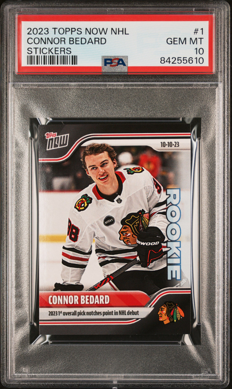 2023 Topps Now NHL Stickers Connor Bedard #1 Rookie RC PSA 10 GEM MINT