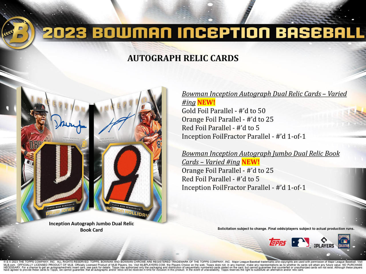 Bowman Inception 0 Baseball Box Hobby - Cards | Checklist, Base 