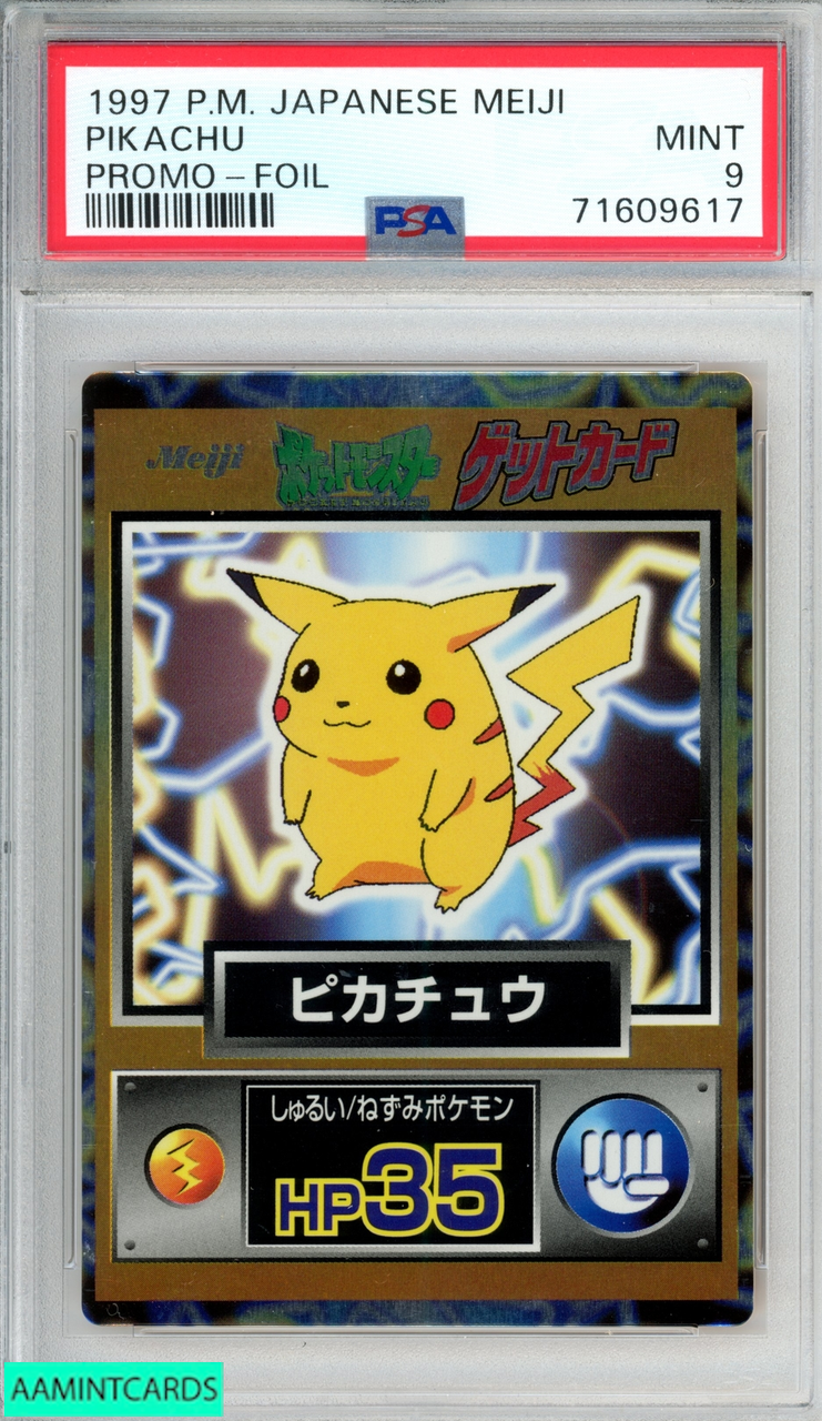 1997 POKEMON JAPANESE MEIJI PROMO PIKACHU FOIL PSA 9 MINT 71609617 