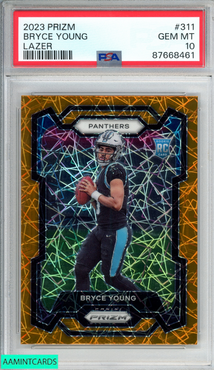 2023 PANINI PRIZM BRYCE YOUNG #311 LAZER ROOKIE RC PANTHERS PSA 10 ...