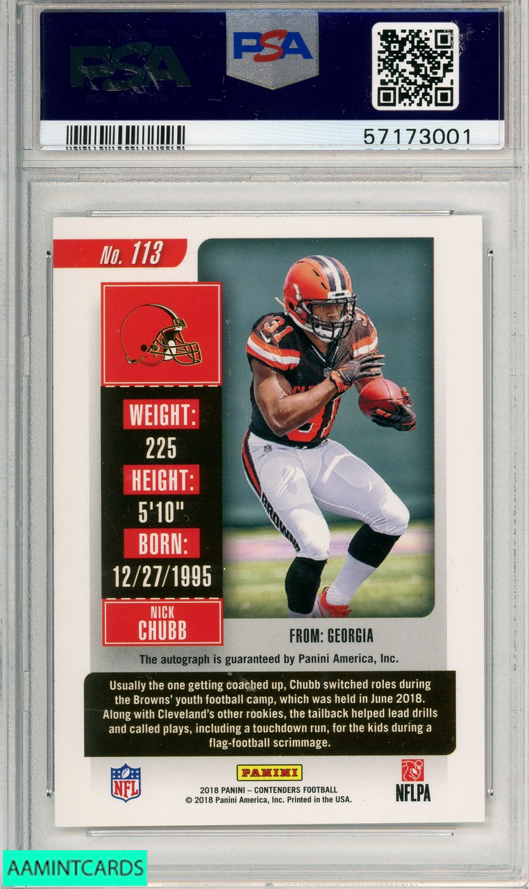 Nick Chubb 2018 Panini Contenders Rookie Playoff Ticket RPS Auto 49枚限定！！ルーキー 直書き 直筆サインカード！！Cleveland Browns 2018 Panini Contenders - Rookie of the Year Contenders Nick Chubb