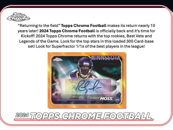 2024 Topps Chrome Football Blaster Box