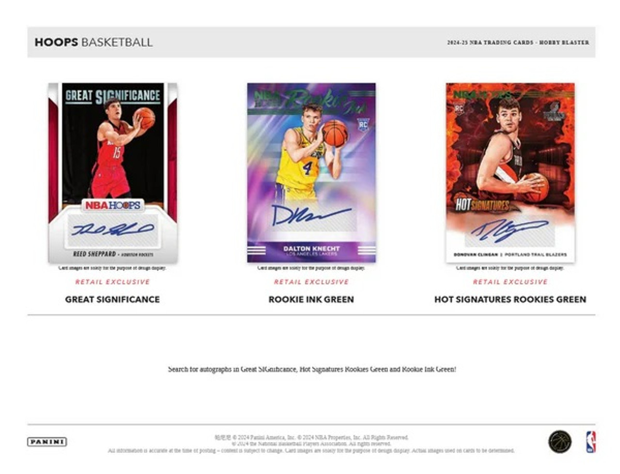 2024/25 Panini NBA Hoops Basketball Hobby Blaster Box