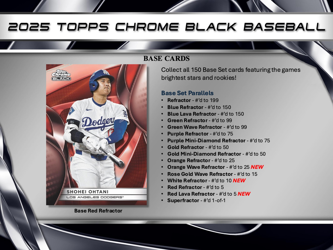 2025 Topps Chrome Black Baseball Hobby Case
