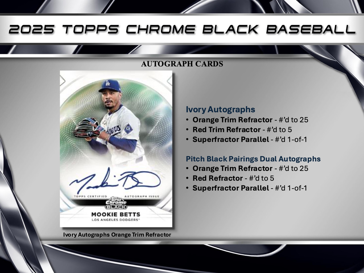 2025 Topps Chrome Black Baseball Hobby Case