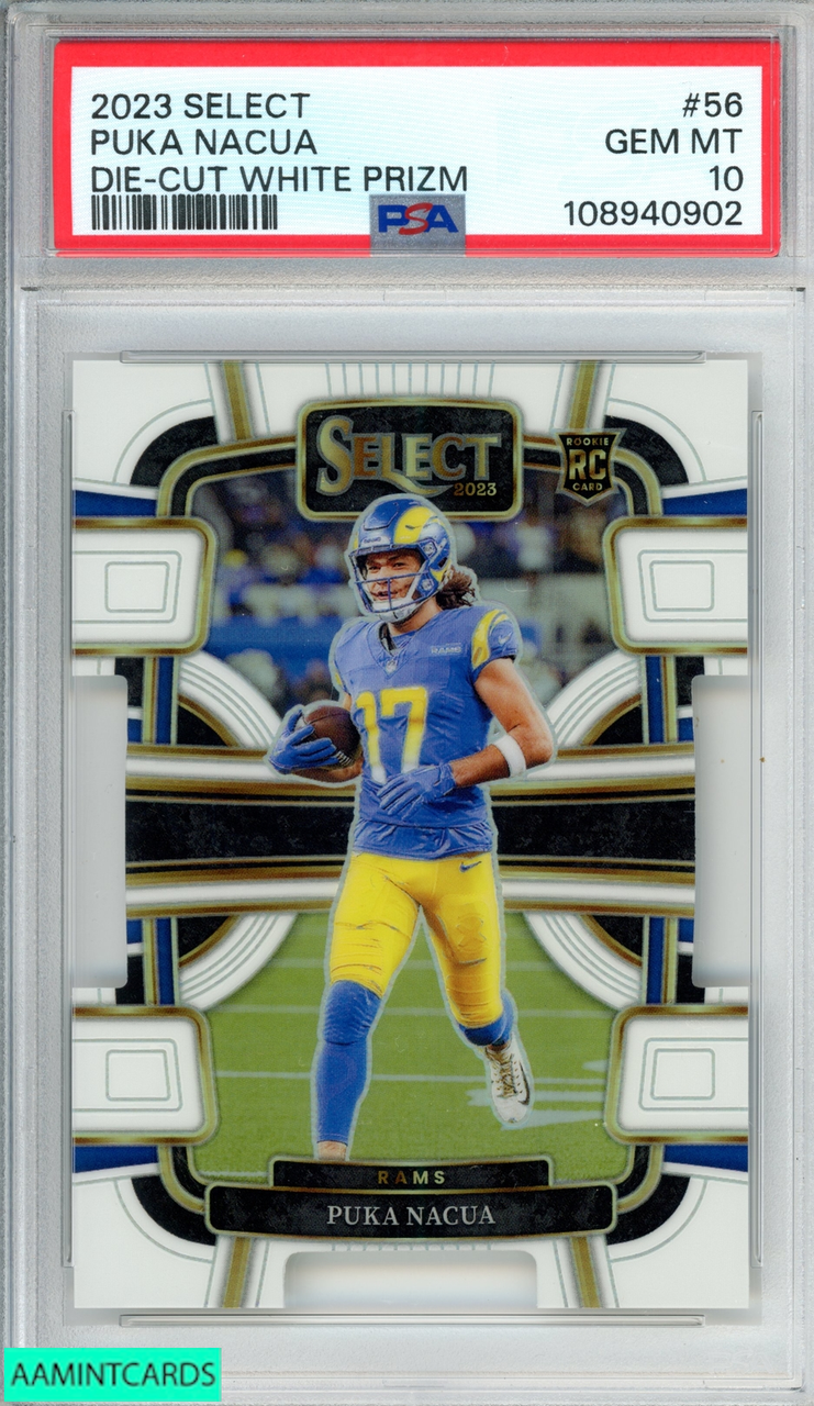 2023 PANINI SELECT PUKA NACUA #56 DIE-CUT WHITE PRIZM 187 OF 199