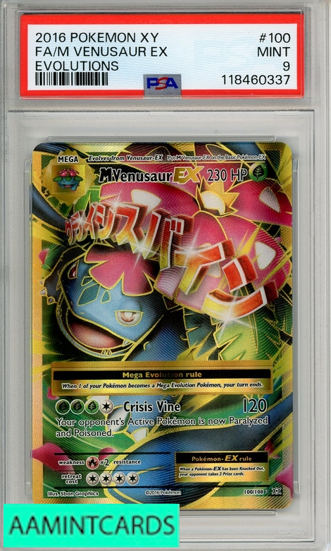 2016 POKEMON XY EVOLUTIONS FA M VENUSAUR EX #100 PSA 9 MINT