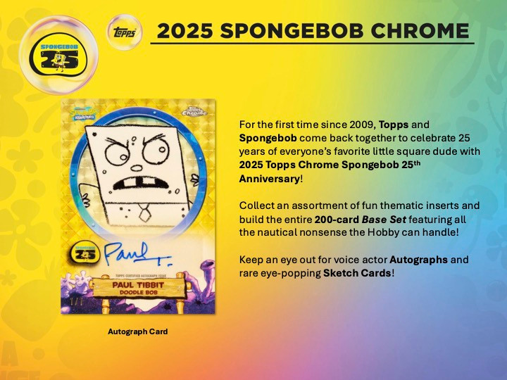 2025 Topps Chrome Spongebob Squarepants Hobby Box
