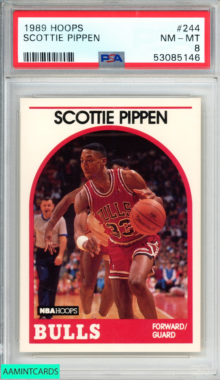 NBAカード　SCOTTIE PIPPEN 1989 HOOPS SCOTTIE PIPPEN #244 HOF CHICAGO BULLS PSA 8 NM-MT