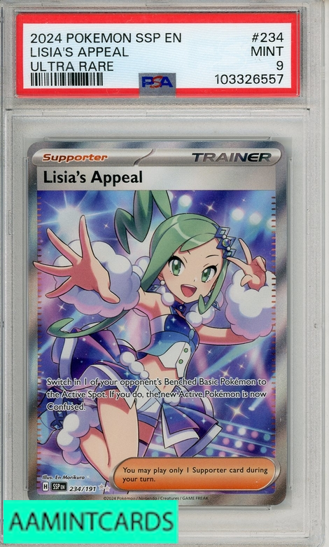 2024 POKEMON SSP EN LISIAS APPEAL #234 ULTRA RARE PSA 9 MINT
