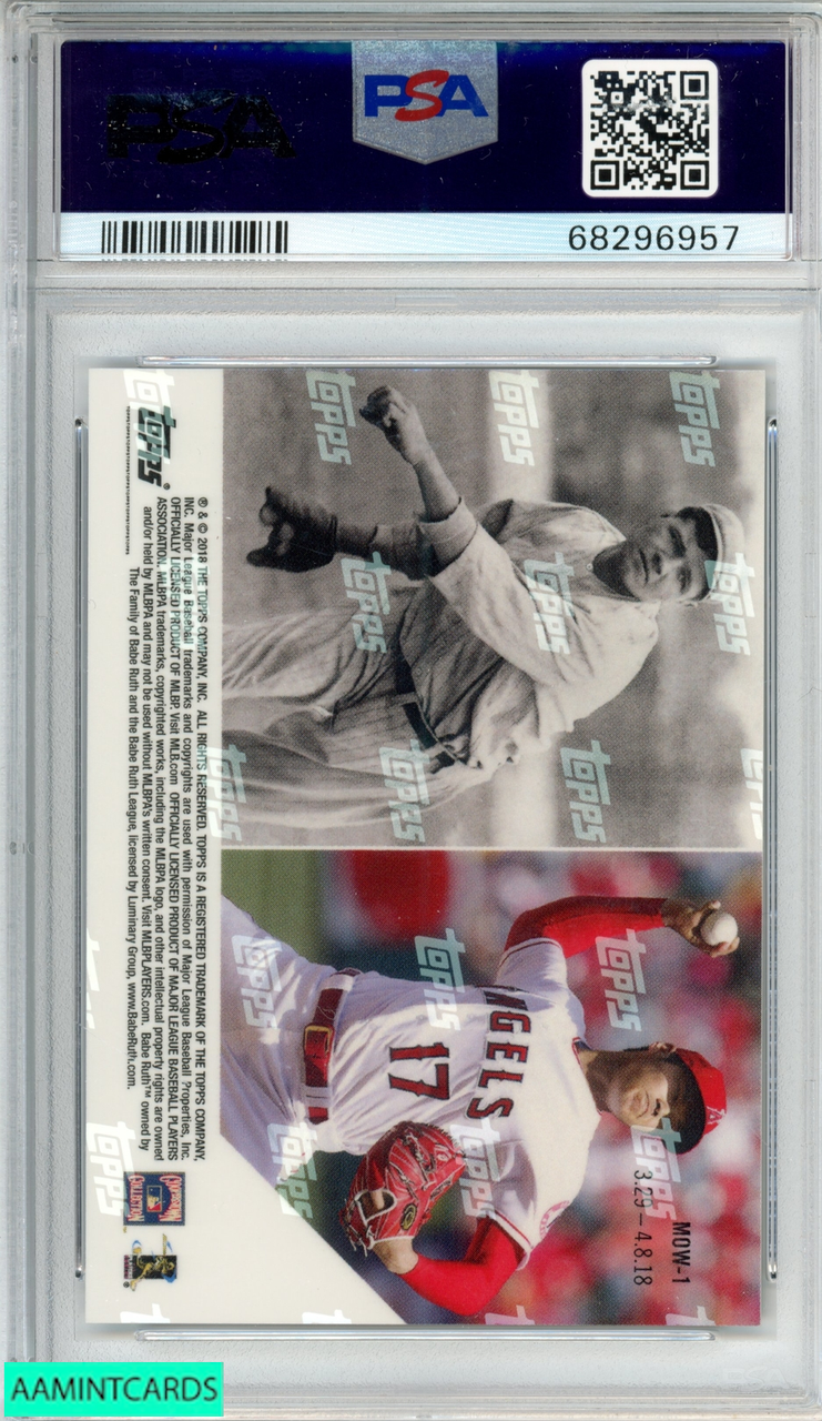 2018 TOPPS NOW BABE RUTH SHOHEI OHTANI #MOW1 MOMENT OF THE WEEK