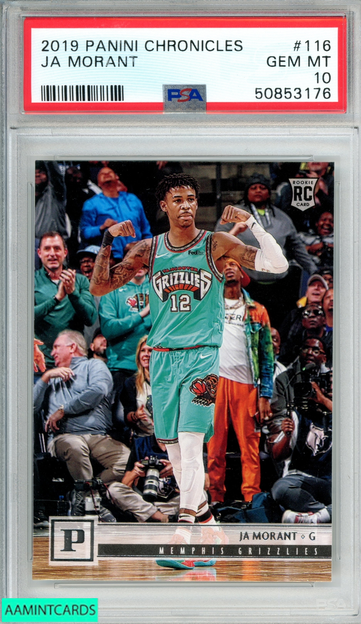2019 PANINI CHRONICLES JA MORANT #116 ROOKIE RC GRIZZLIES PSA 10