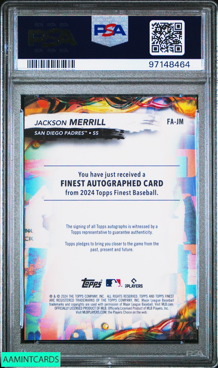 2024 TOPPS FINEST AUTOGRAPHS JACKSON MERRILL #FAJM SKY BLUE 111 OF