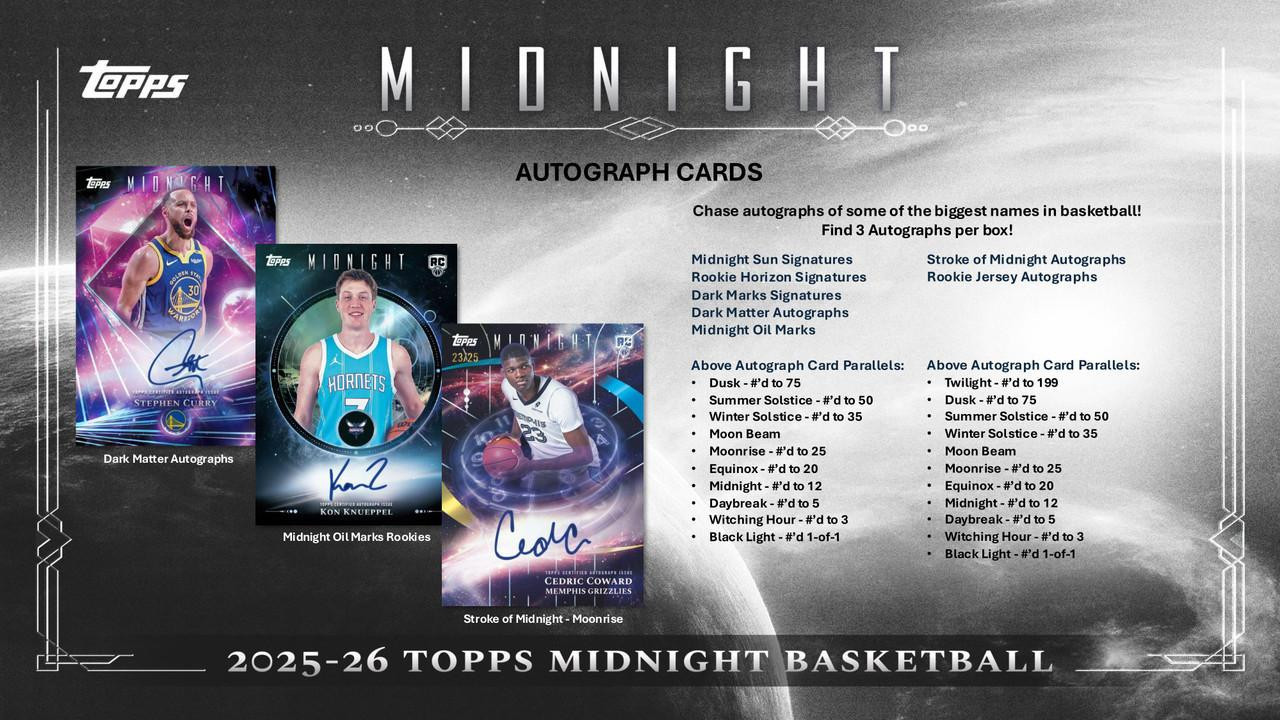 2025/26 Topps Midnight Basketball Hobby Box 2025/26 Topps Midnight Basketball Hobby Box
