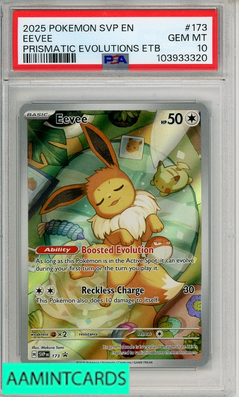 2025 PokémonSVP EN Eevee 173 Gem Mint 10 PSA 10 Eevee 173 Sv: Scarlet & Violet Prismatic ETB Promo Card