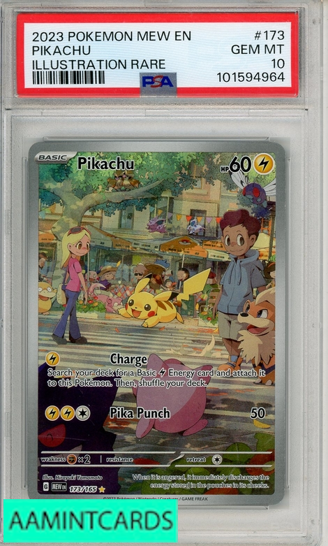2023 POKEMON MEW EN-151 PIKACHU #173 ILLUSTRATION RARE PSA 10 GEM