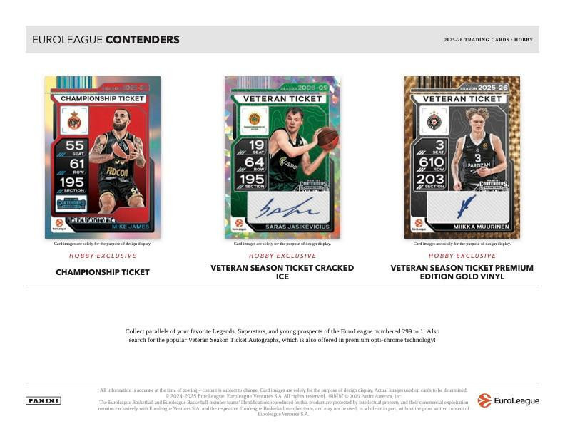 2025/26 Panini Contenders EuroLeague Basketball Hobby Case