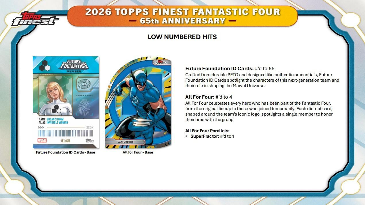 2026 Topps Marvel Finest The Fantastic Four 65th Anniversary Hobby