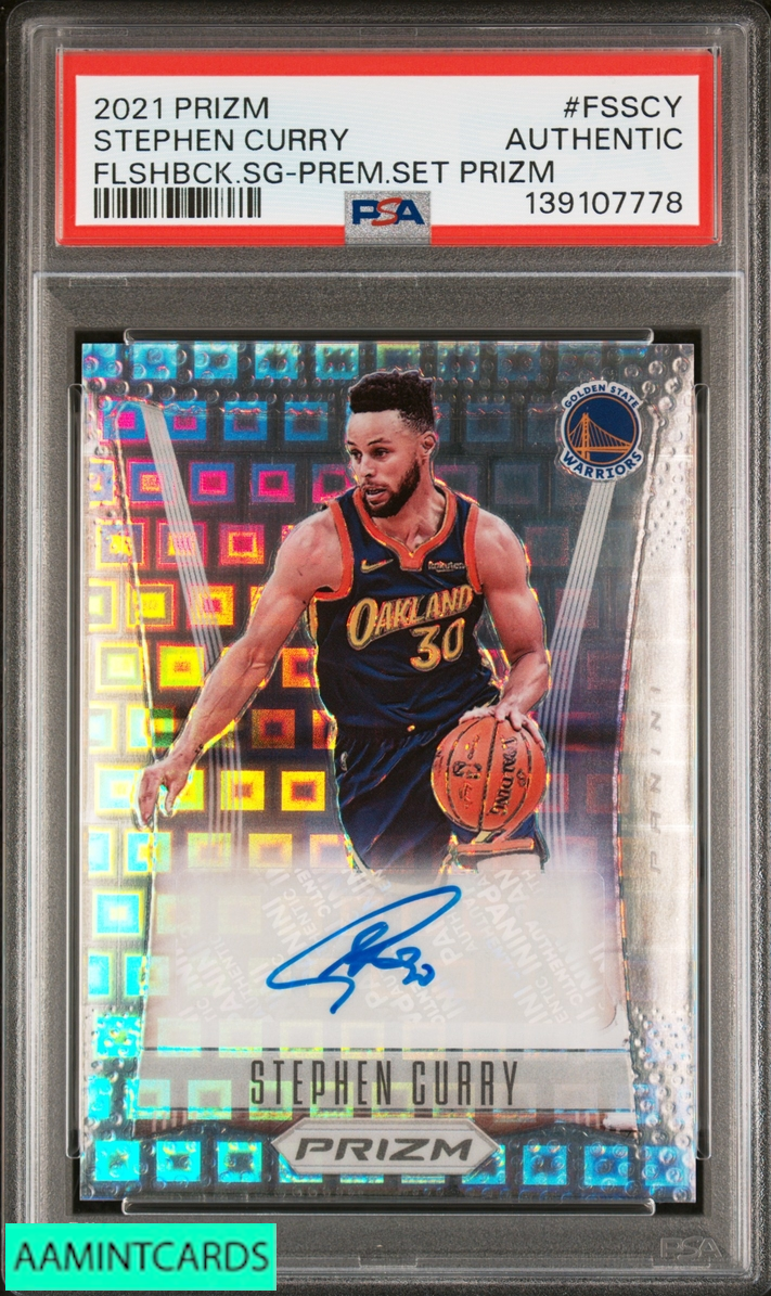 2021 PRIZM FLASHBACK SIGNATURES STEPHEN CURRY PREMIUM SET 2 OF 6