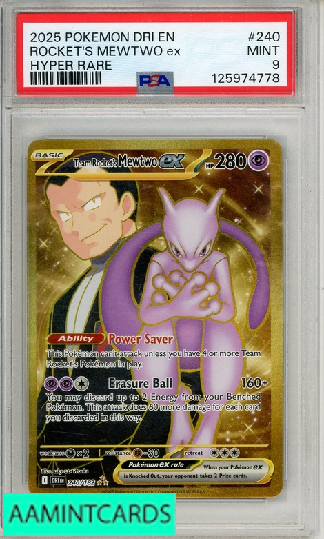 2025 POKEMON DRI EN-DESTINED RIVALS ROCKET S MEWTWO EX #240 HYPER