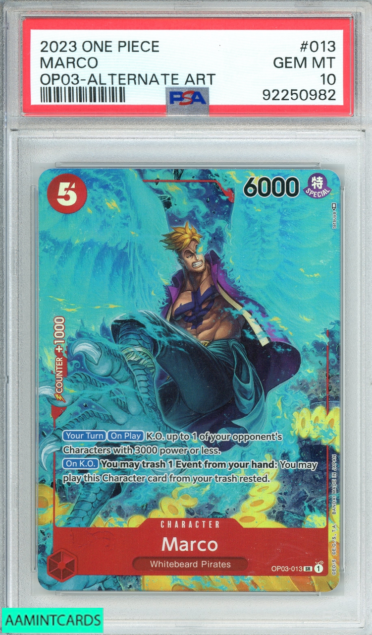 ワンピース カードゲーム 2024 ONE PIECE JP #013 MARCO PSA10 2023 ONE PIECE OP03-PILLARS OF STRENGTH MARCO #013 ALTERNATE ART